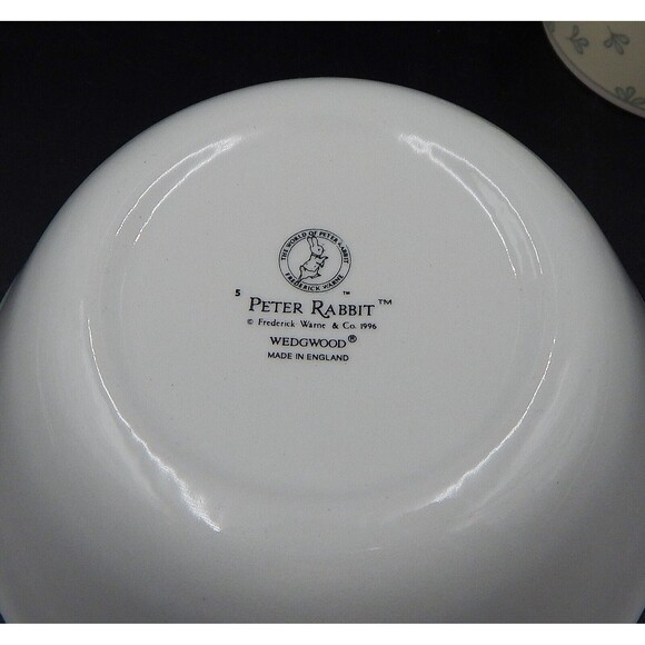 Peter Rabbit Child Plate Cup & Bowl Wedgewood England Frederick Warne & Co 1996 - Picture 11 of 11